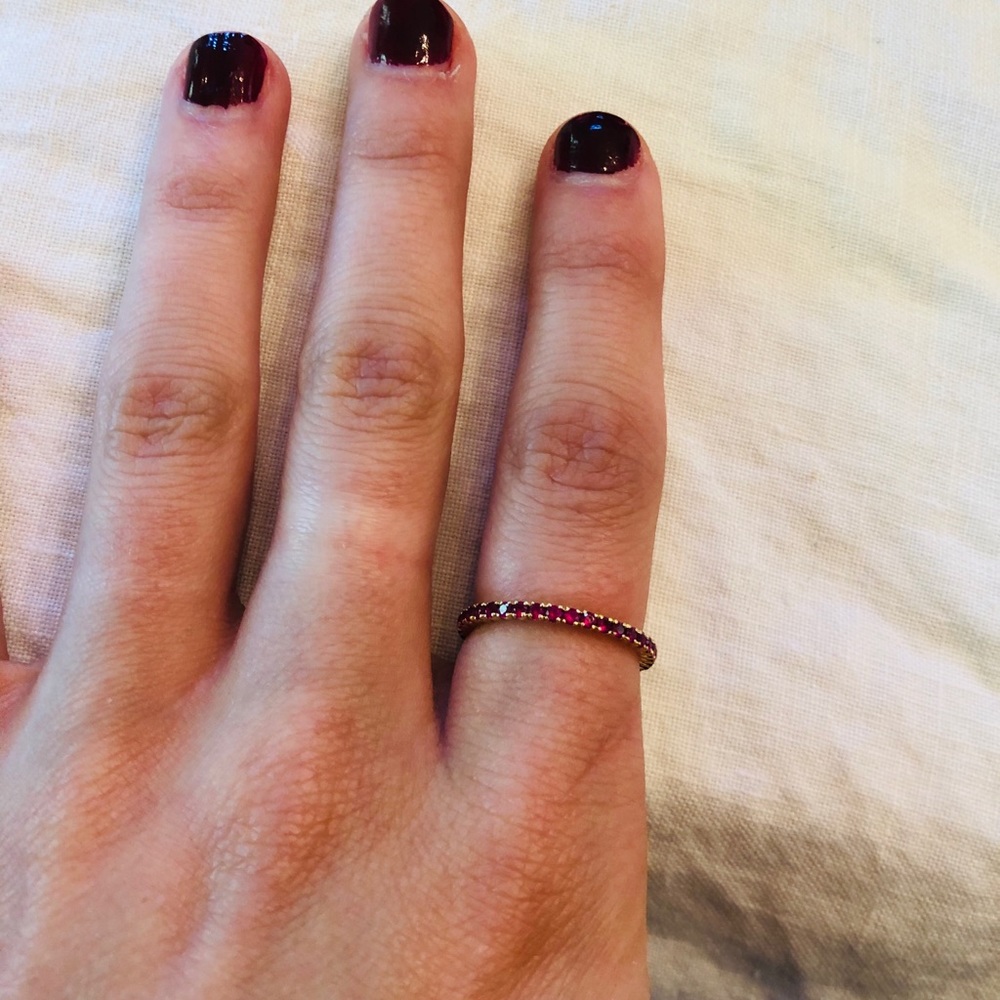 14k Gold & Ruby Stacking Rings - Picture 2 of 5